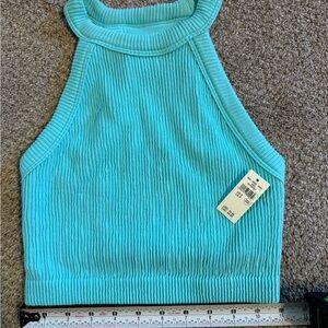 Aerie Ribbed Turquoise Crop Top